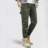 Spring and Autumn Men's Simple Retro Casual High Street Washed Tooling Trousers Functional Fashion Personalized Cargo Pants