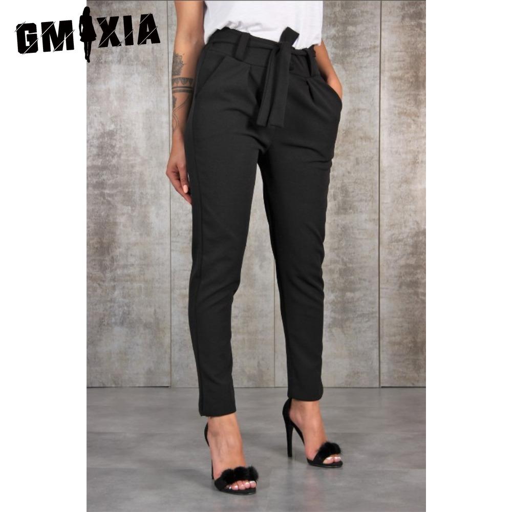 

GMXIA Женские модные повседневные брюки и капри с однотонным принтом S чёрный