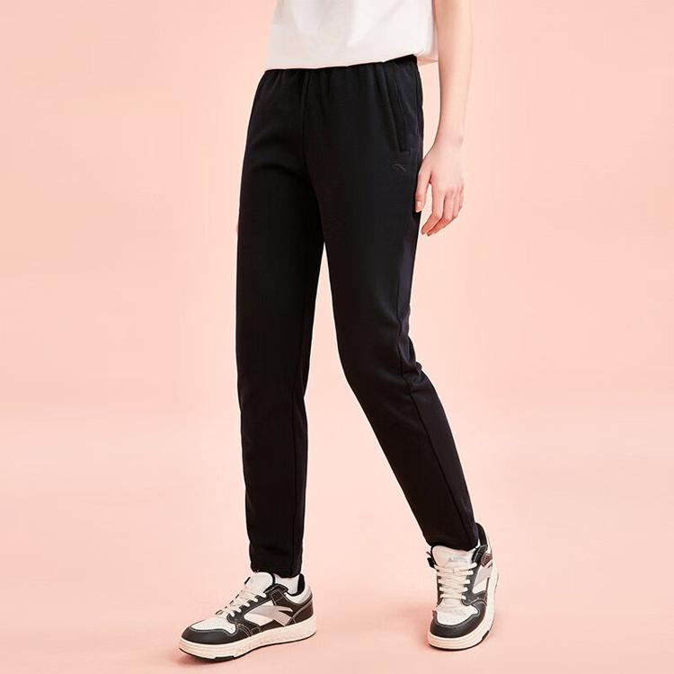 Anta Training Series Pure Logo Mid-Waist Straight Leg Jogger Pants Women Pants Basic-Black 962357301-1
