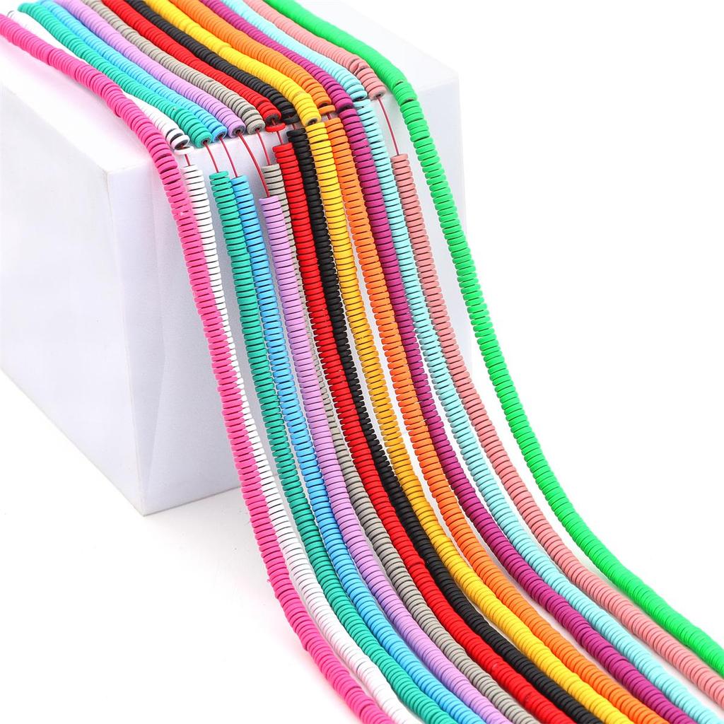 330Pcs Natural Stone Flat Round Disk Hematite Loose Spacer Beads For Necklace Bracelet DIY Jewelry Making Accessories