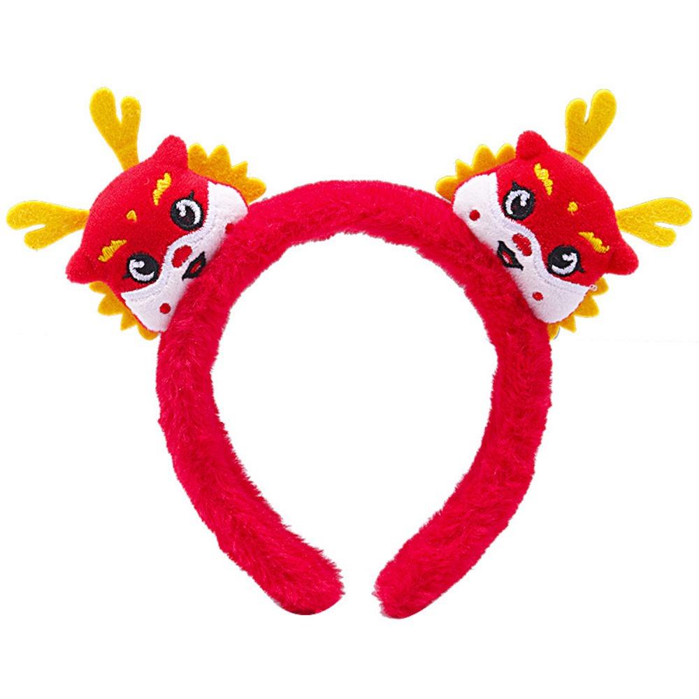 New Cloth New Year Hair Hoop Red Chinese Style Headpiece Dragon Headwear Cosplay Costume Props