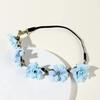 Bridal Flower Crown Boho Artificial Flower Crown Elastic Strap Hair Wreath Holiday Wedding Floral Headband for Bridesmaids Flower Girls
