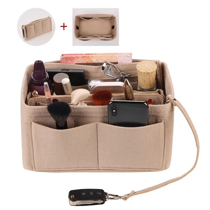 New Women Make Up Organizer Felt Insert Bag for Handbag Travel Inner Purse Portable Cosmetic Bags Fit Various Bags