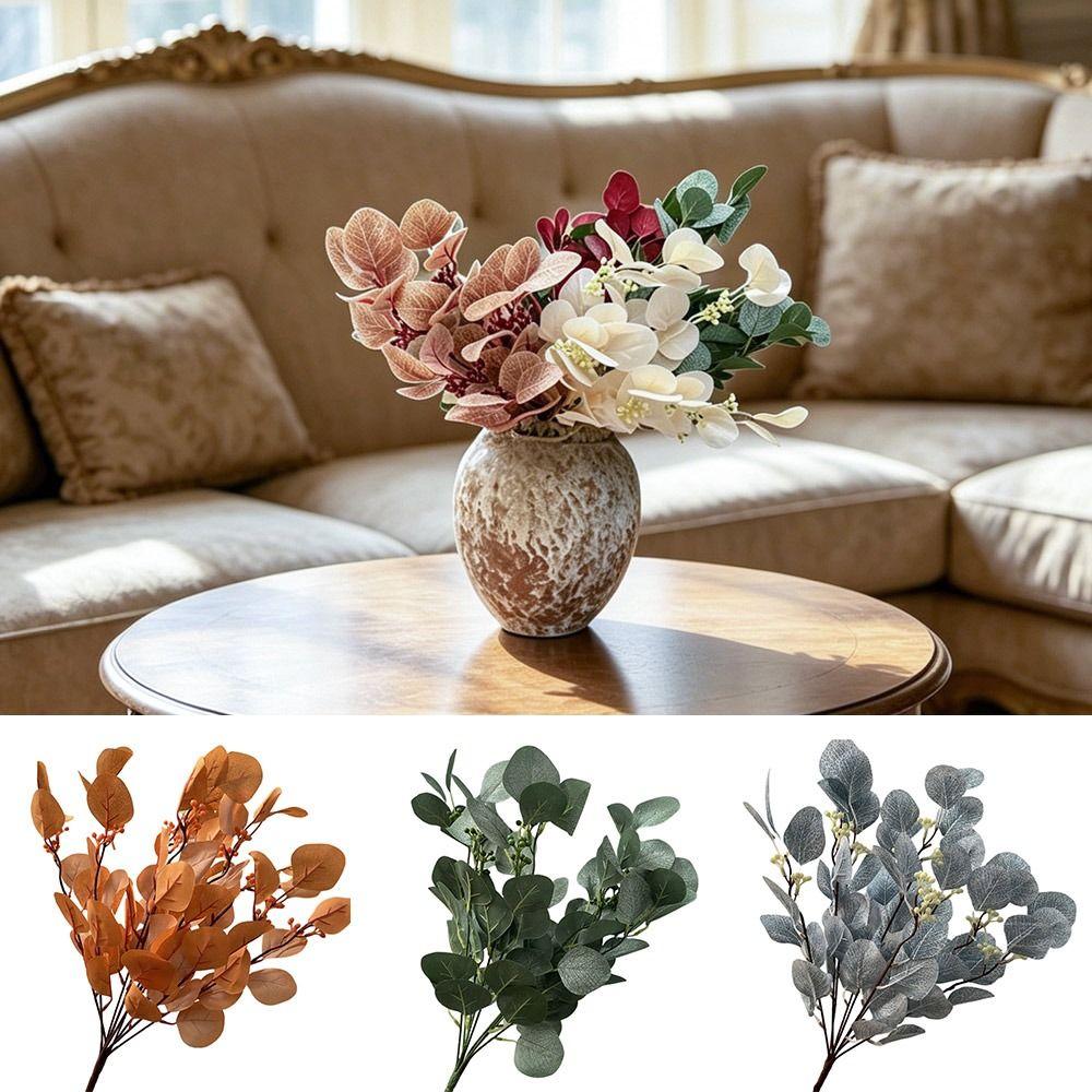 9 Branches Artificial Apple Leaves Multicolor Decorative Leaf Faux Plant Leaves  Home Decoration