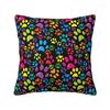 Colorful Animal Footprint Dog Paw Prints Cushion Cover  cm Velvet Throw Pillow Case for Living Room Bedding Sofa Pillowcase
