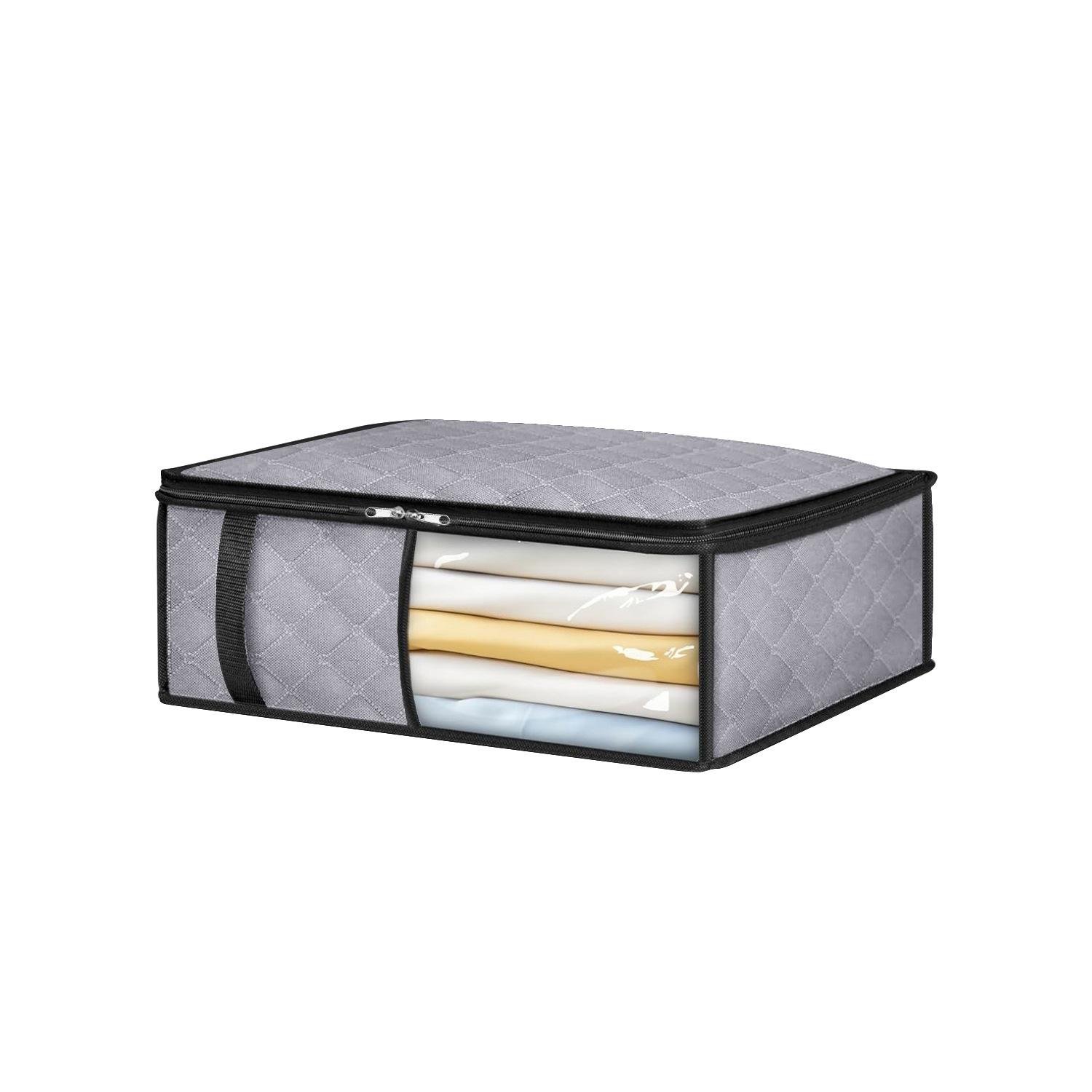 

Bed Sheets, Clothes, Blankets, Storage Bags with Zippers, Suitable for Blankets, Bedding, Wardrobes, Bedrooms, Saving Space сірий колір