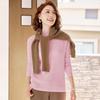 Pastte Women's 96.7% Merino Wool Semi-High Collar Pullover Sweater