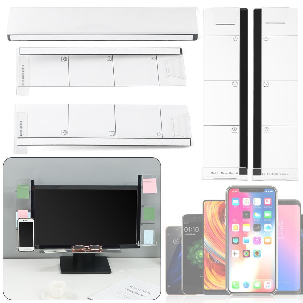 Name Card Box Transparent Memo Clamp Screen Message Board Desktop Organization Monitor Display