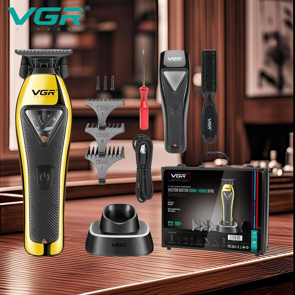 VGR Professional Hair Trimmers Rechargeable Hair Clippers Charging Base Electric Clippers Hair Trimmer for Men Brushless Home Razor Shaver V-994