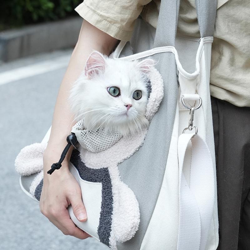 Comfortable Canvas Pet Carriers Bag with Open Top Design For Small Dog And Cats Shoulder Bag For Easy Carry Daily Outings