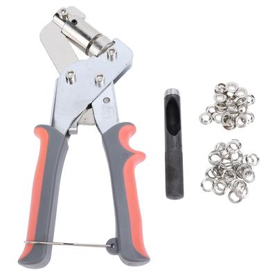 Grommet Kit 38in Fabric Handheld Hole Punch Pliers Press Tool Orange Gray with 10.5mm 500 Set