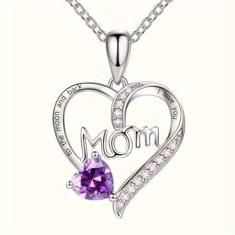 

Rhinestone Decor Heart-shaped Pendant Necklace,The Perfect Gift for Mom,Her: Valentine s Day, Anniversary,Birthday,Mother’s Day 35cm