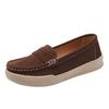 Leather Doudou Shoes Women's Comfortable Flat Bottom One Pedal Casual Single Shoes Beef Tendon Sole Soft Sole Medium Mother Shoes