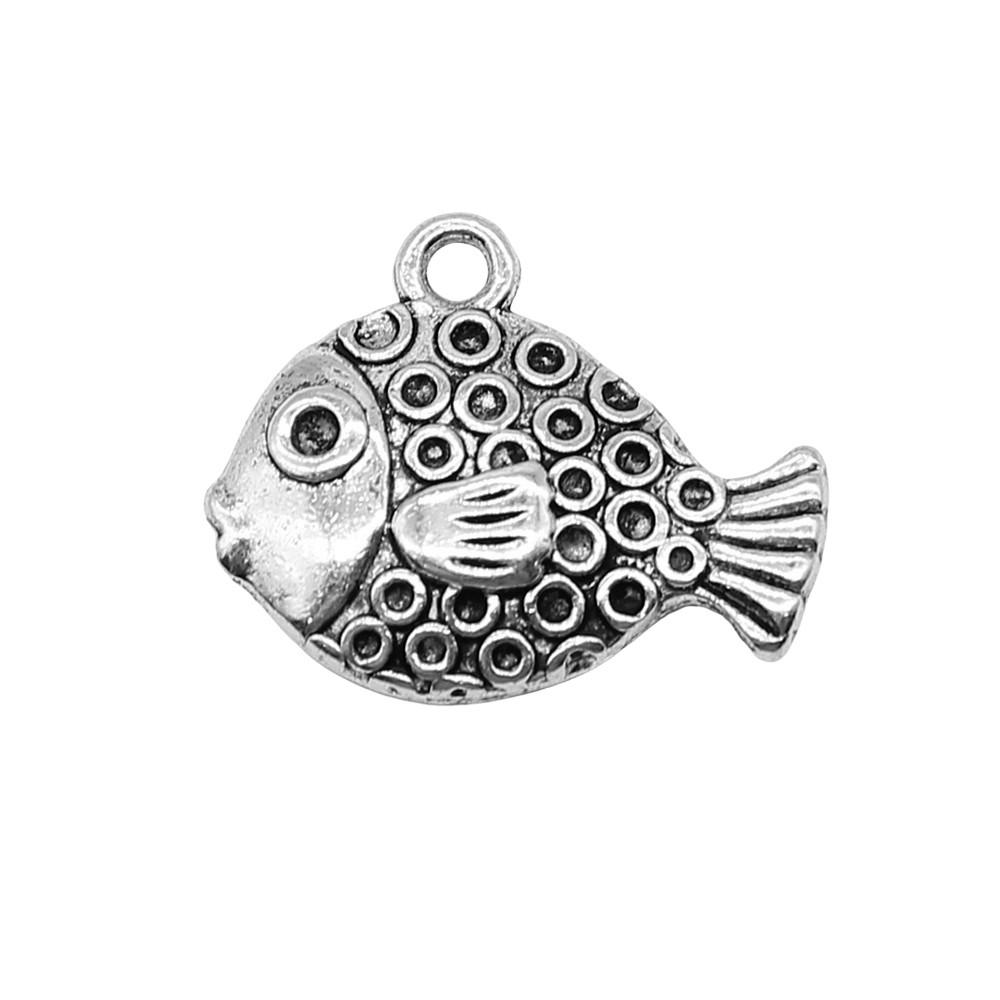 

Fish Charms Vintage Alloy Pendants For DIY Jewelry Ocean Themed Craft Supplies A29-3pcs-16x20mm