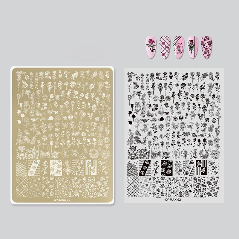 Large Nail Stamping Plates Butterfly Flower Pattern Stainless Steel Stencil Nail Art Stamps Geometry Template Nail Tools
