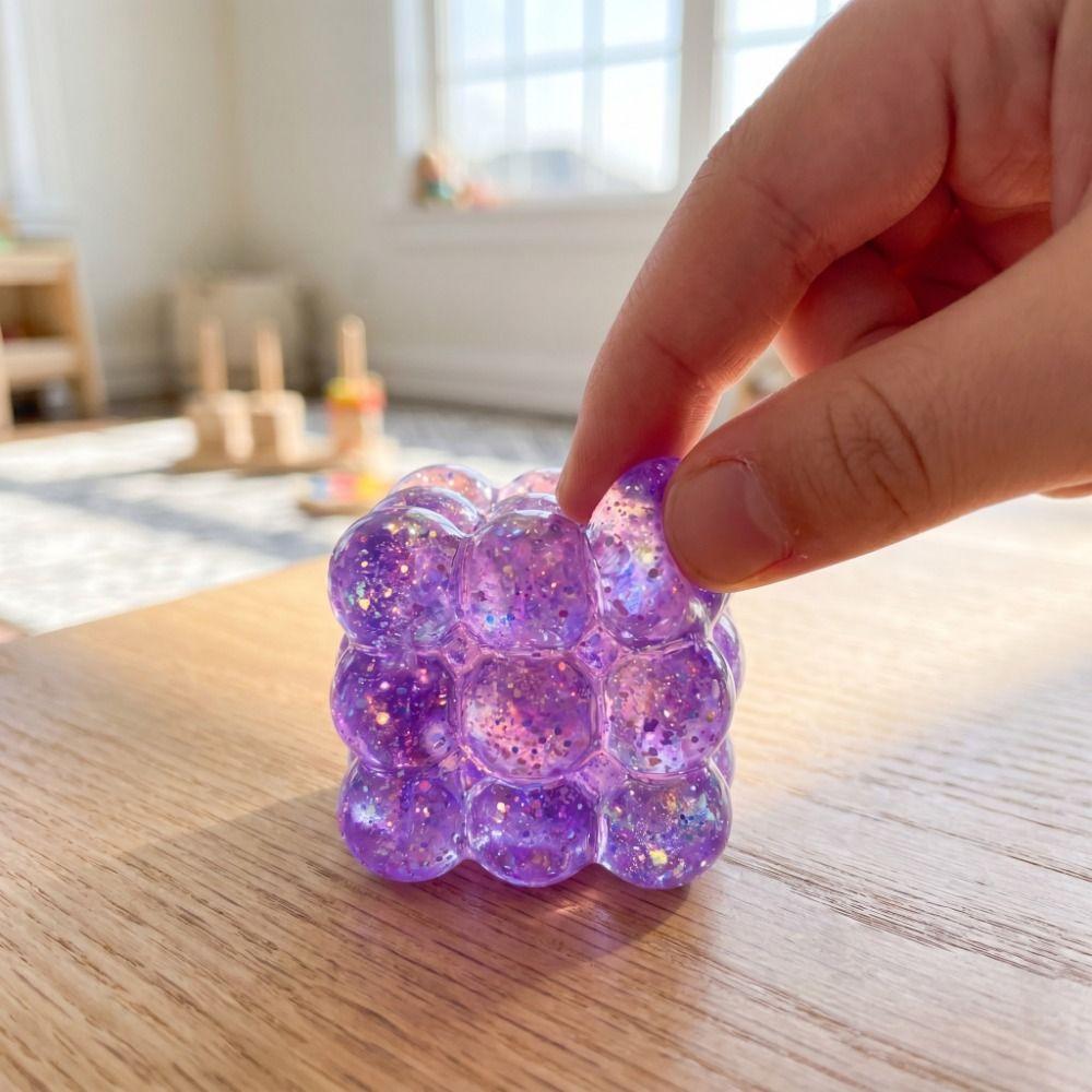Shiny Maltose Fidget Toys Bright Colors Slow Rising Maltose Squeeze Toy Stress Relief Grape Texture Soft Slow Rebound Malt Cube