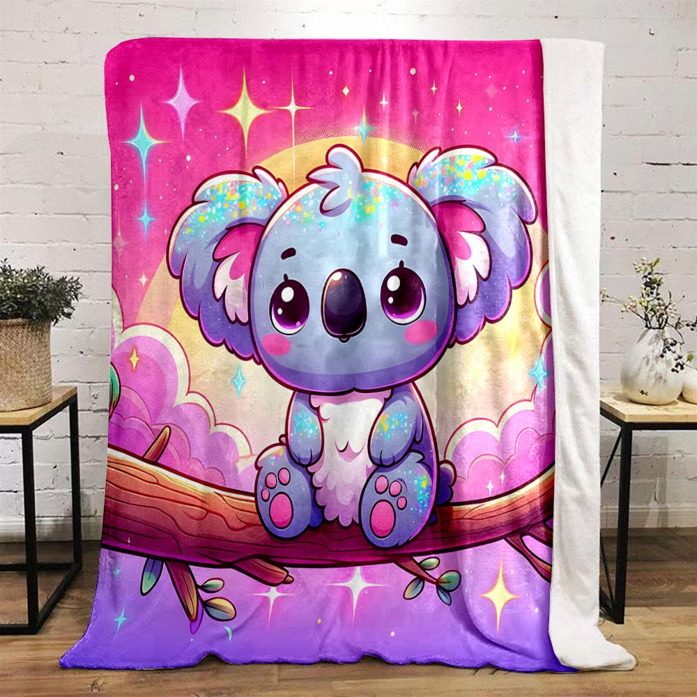Sparkly Koala on a Magic Branch print blanket soft and cozy perfect for the living room bed sofa or a nap,gift