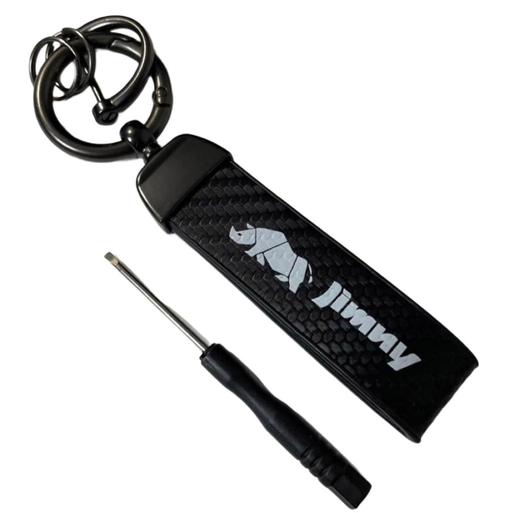 [Keychain One] Keychain for Jimny Jimny Sierra Jimny JB64 Carbon Keyed Key Chain Key Holder Case (Color: Black)