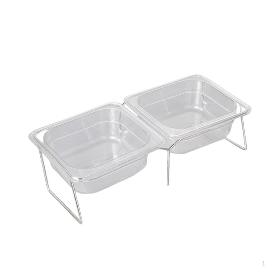 Acrylic Dog Feeding Bowl with Tilted Design 15 Degree Slant Stable Base Neck Support Stand Included