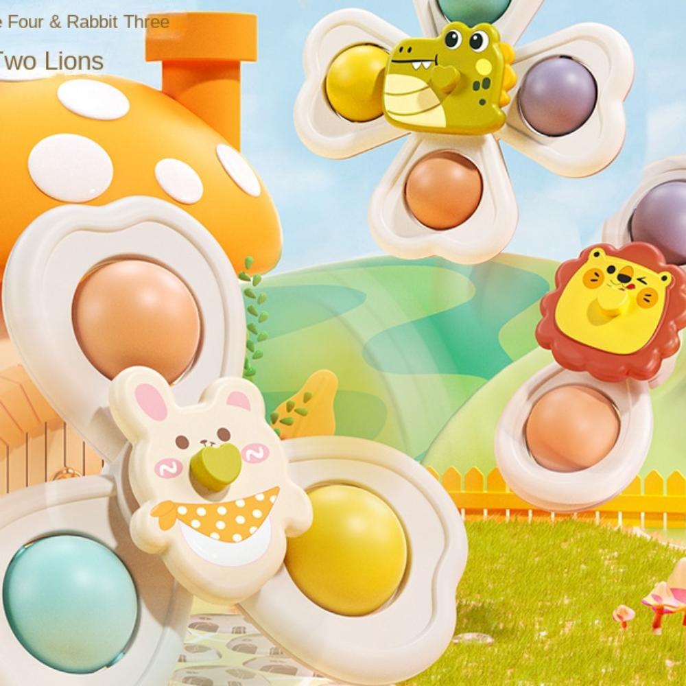 

3pcs/set Pinwheel Suction Cups Spinning Toys Lion Rotating Rattle Bath Toys Water Game 3pcs