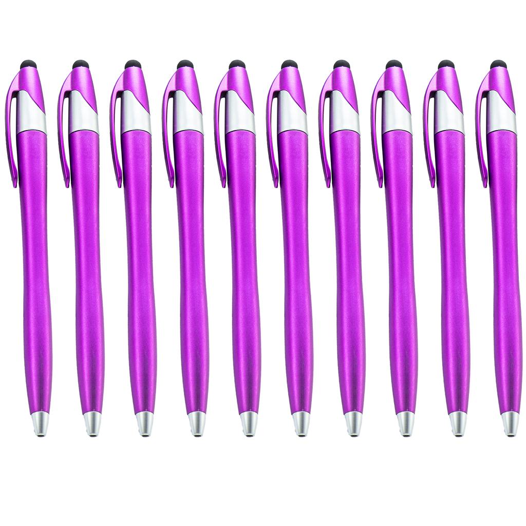 10Pieces 2-in-1 Ballpoint Pen with Stylus Tip Touching Screen Pen Retractable Ballpoint Pen Write Smoothly for Adult