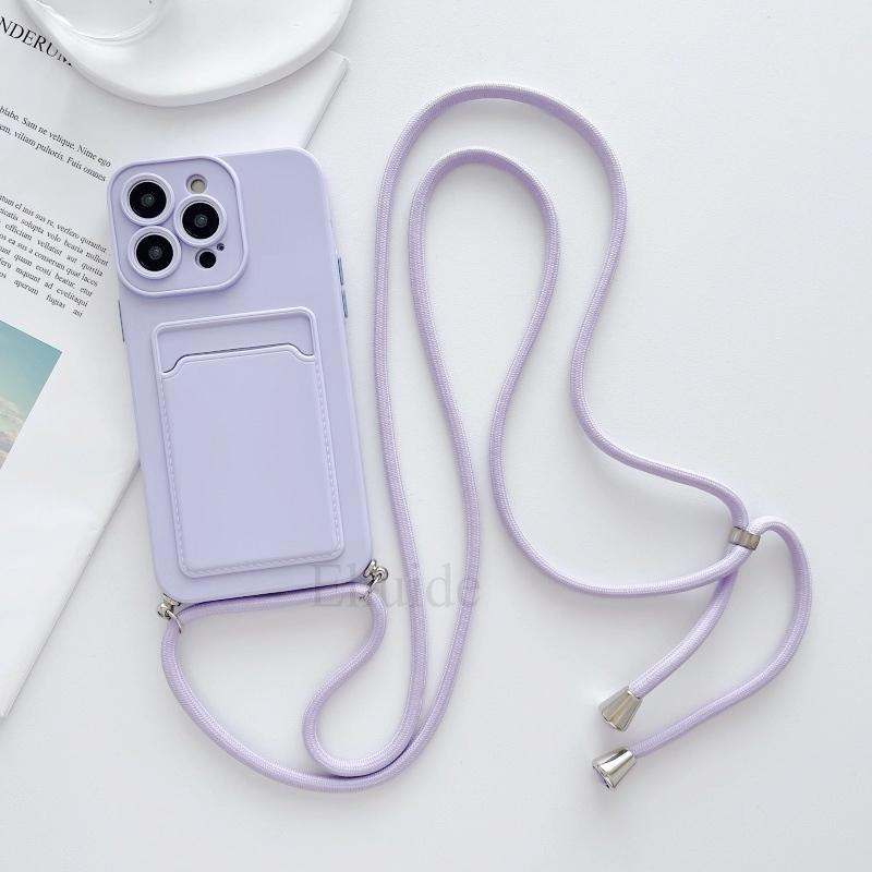 

Candy Strap Case for Samsung Galaxy S25 Ultra S24 FE S23 Plus A56 A26 A16 A06 A36 A55 Crossbody Lanyard Cord Card Silicone Cover S23