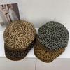 Retro Leopard Print Forward Hat Autumn Winter Adjustable Beret Hat Baseball Cap Newsboy Cap