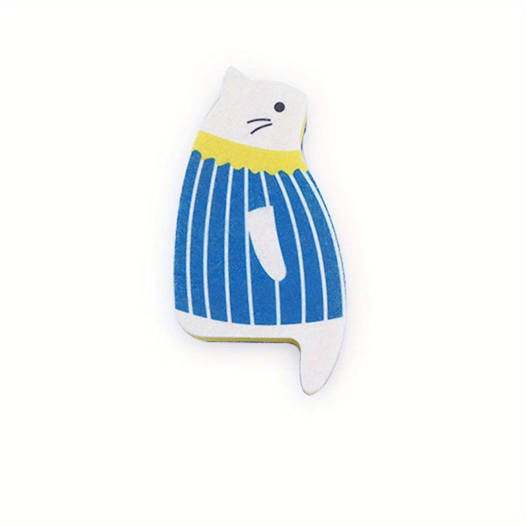 4/8/12pcs Cute Cartoon Cat Ultrafine Fiber Sponge Brush Multipurpose Cleaning Tool for Kitchen,Bathroom and Furniture Gentle On Surfaces,Easy To Use