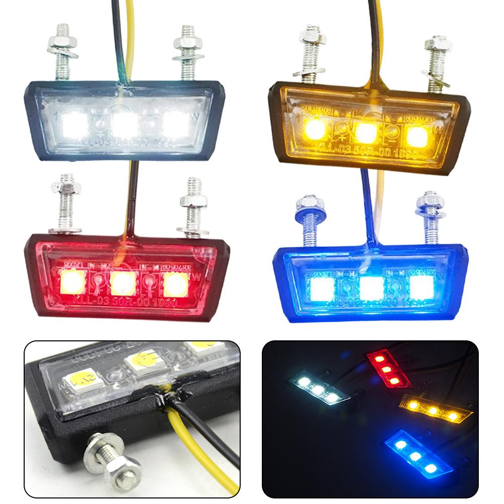 12V LED Lights Motorcycle License Plate LED Light Waterproof Motorcycle License Light Rear Tail Light