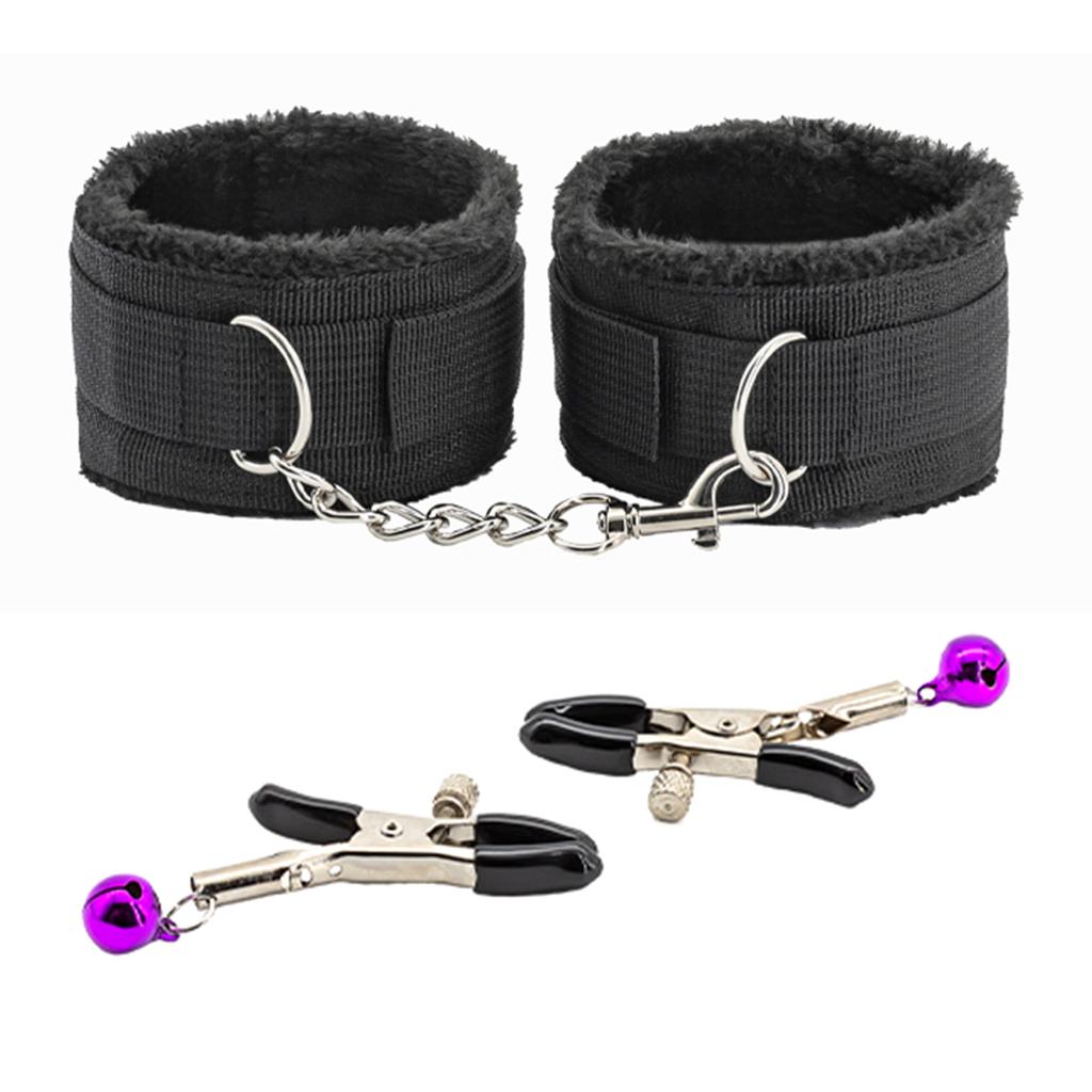 Sexy BDSM Kits Plush Sex Bondage Set Handcuffs Sex Games Whips Gag Nipple Clamps SM Toys for Couples Exotic Accessories