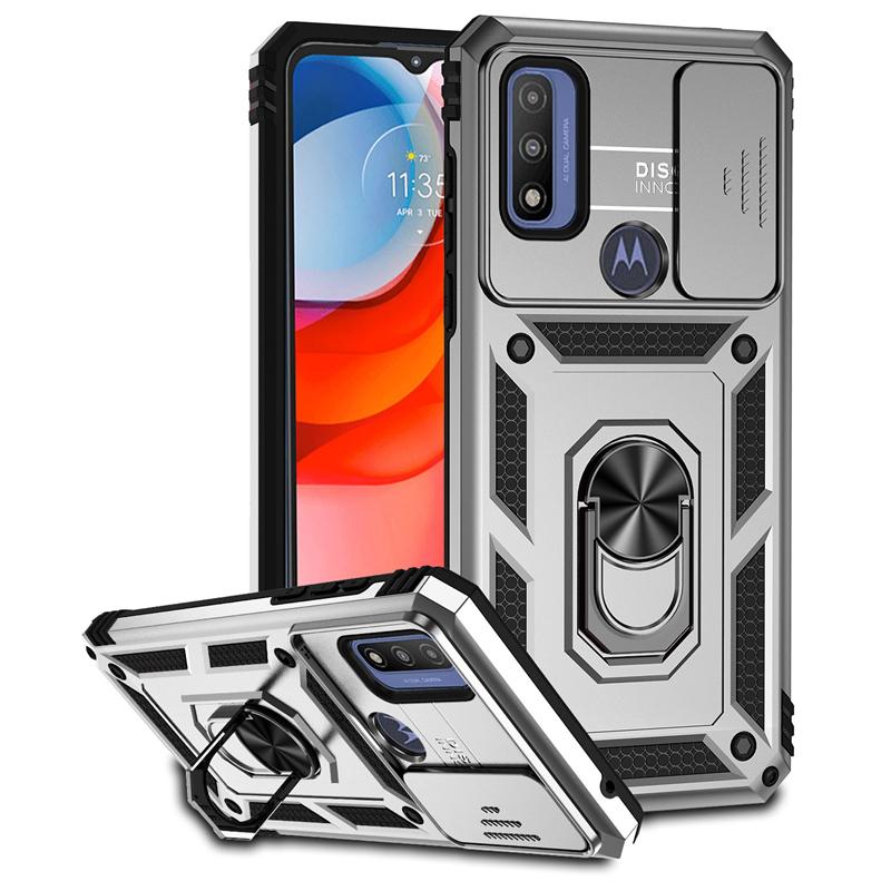 For Motorola Moto G Play 2023 Case Slide Lens Shockproof Armor Phone Case For Motorola G Pure G Power 2022 Ring Stand Back Cover