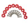 10 Set Car Engine Bay Dress Up Kits M6 Bonnet  s Red Washers Modification Maintenance
