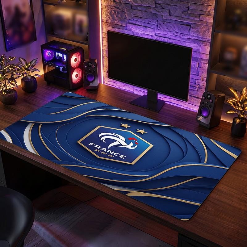France Football Crest Mouse Pad, Extended Non Slip Rubber Desk Mat for Gaming Office Laptop Fan Gift
