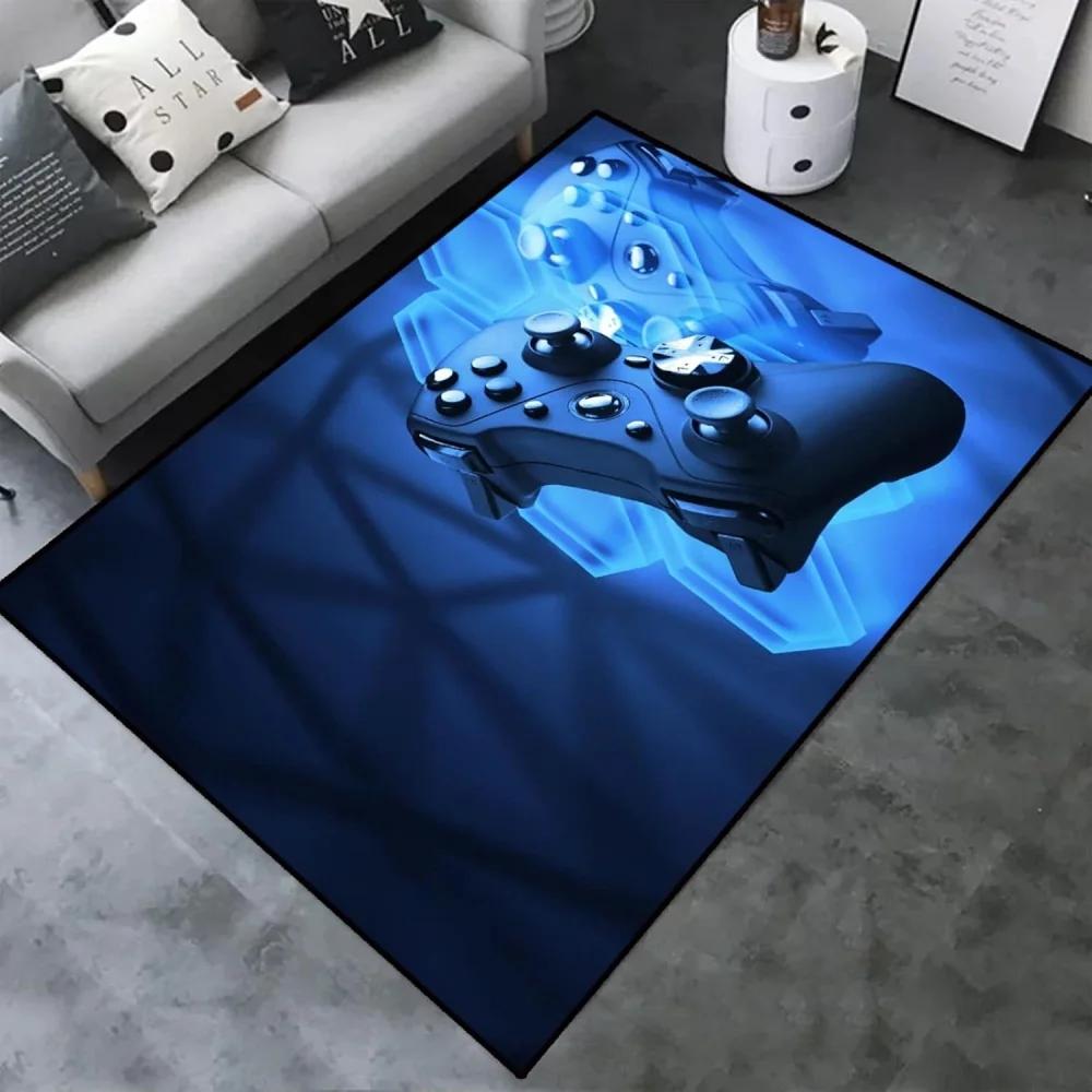 3D Game Controller Gamer Gaming Pattern Area Rugs Bedroom Non-Slip Gaming Gamepad Carpet Floor Mat Decor for Living Room Doormat