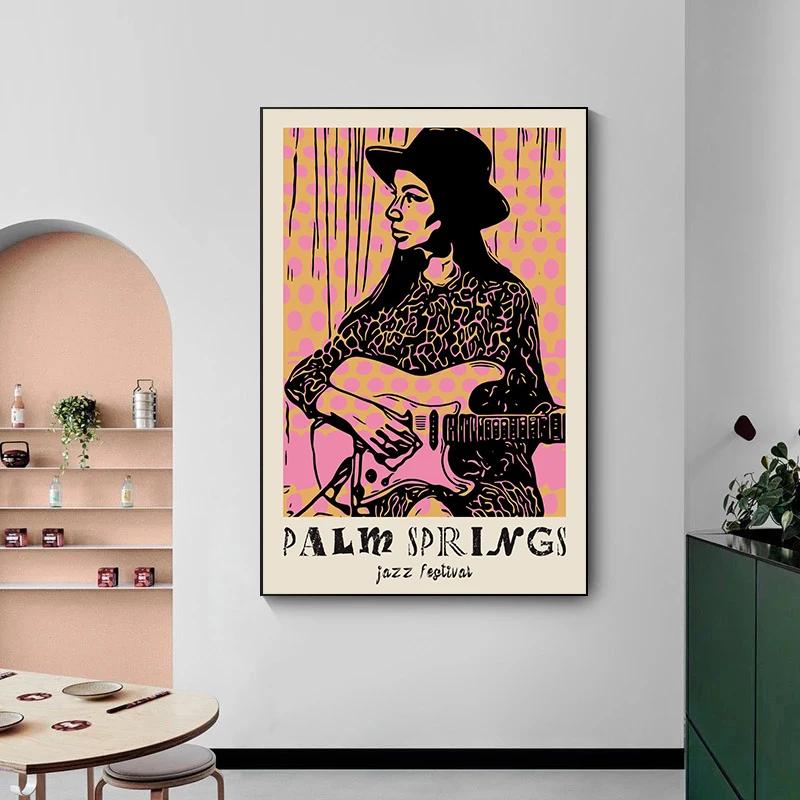 Vintage Jazz Festival Canvas Paintings Retro Jazz Club Poster and Print Wall Art Picture for Living Room Cuadros Home Decoration
