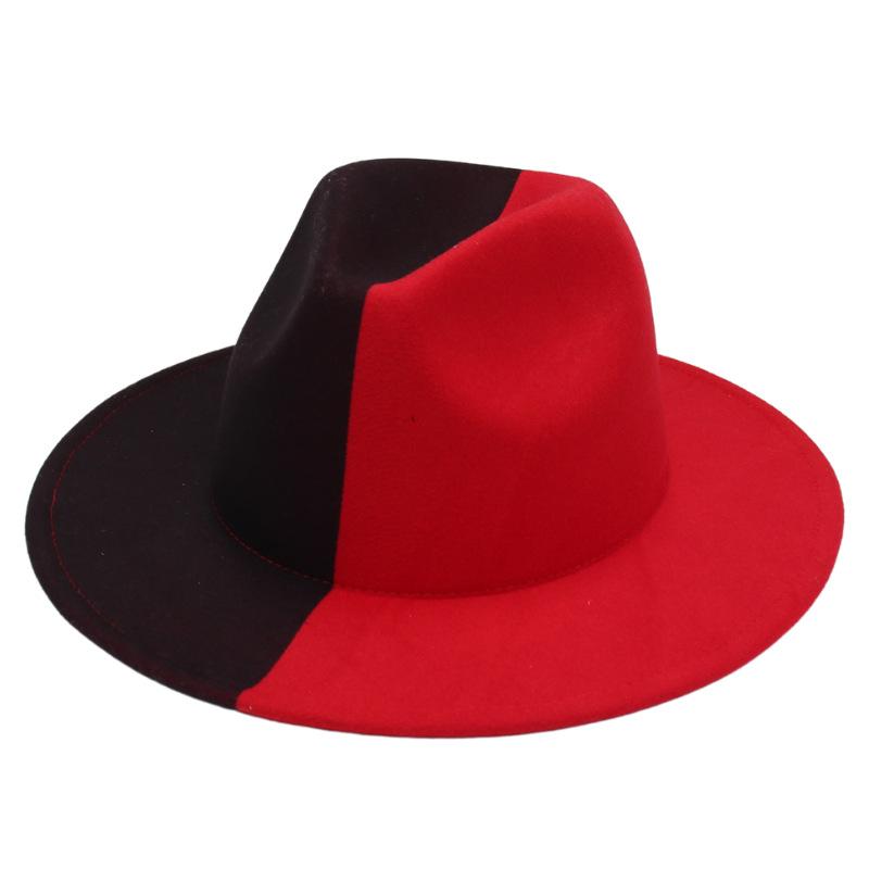 Fashion Double Color Fedora Hat For Women And Man Classic Wide Brim British Style Vintage Ladies Church Hat Panama Chapeau Femme