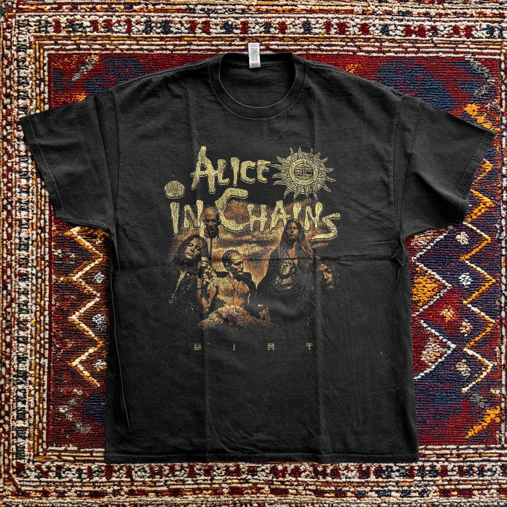 Alice In Chains Dirt Album Band T-shirt Black Cotton T-shirt Size S-5XL