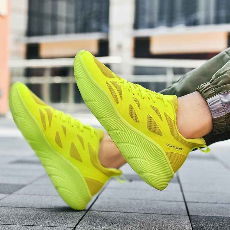 Men’s Green Sports Shoes Women Street Style Unisex Running Sneakers Shoes Students Over Sized Couple Orange Shoes