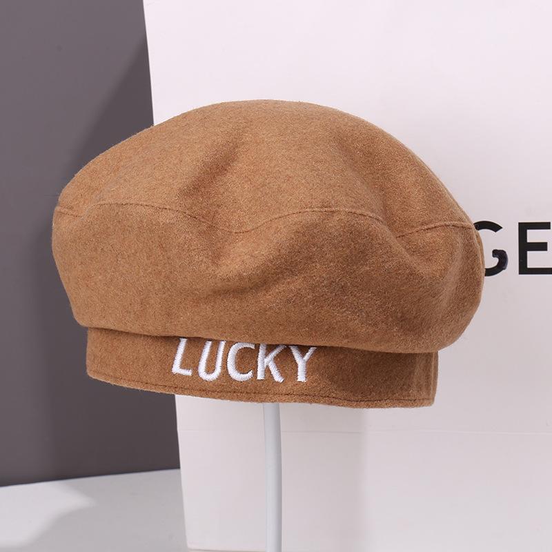 Autumn and Winter Fashion Plush Beret Children Show Their Faces Small Painter Hat Versatile Big Head Circumference Newsboy Hat