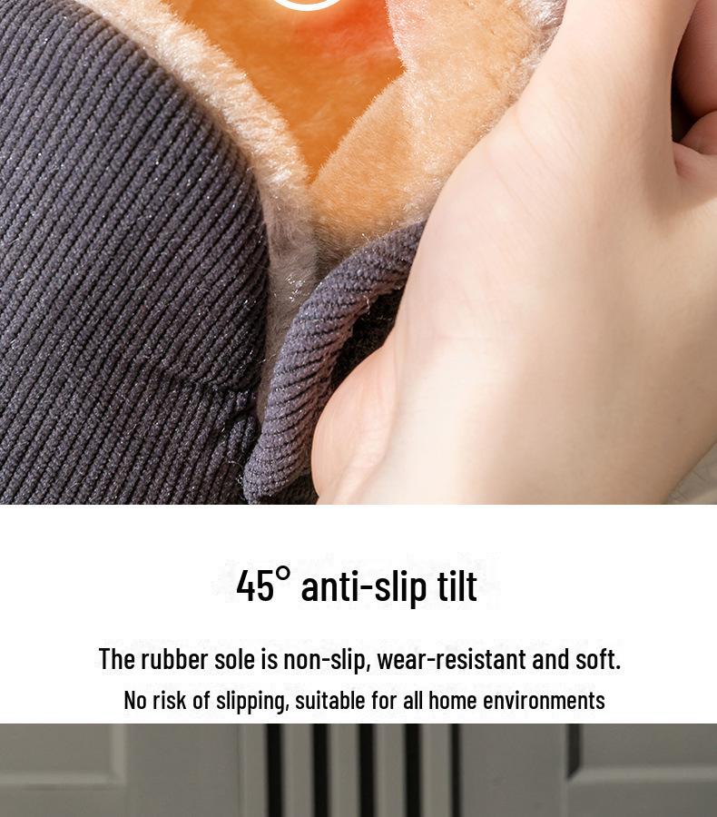 Men's Plush Non-Slip High-Top Cotton Winter Shoes - Heel-Covered, Thick, Cold-Proof Slippers for Outdoor Wear