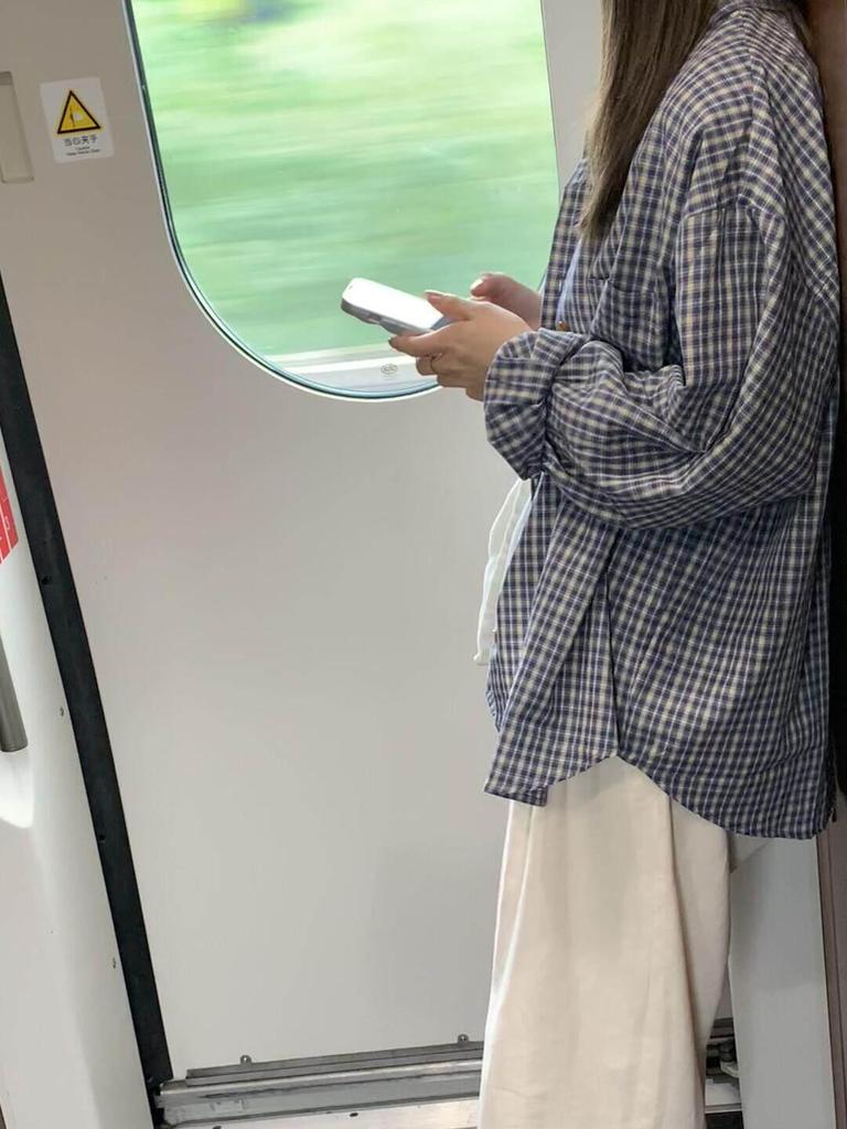 Women's Korean Blue Plaid Long Sleeve Shirt Jacket, Spring 2026 - Casual and Slimming, Loose Fit