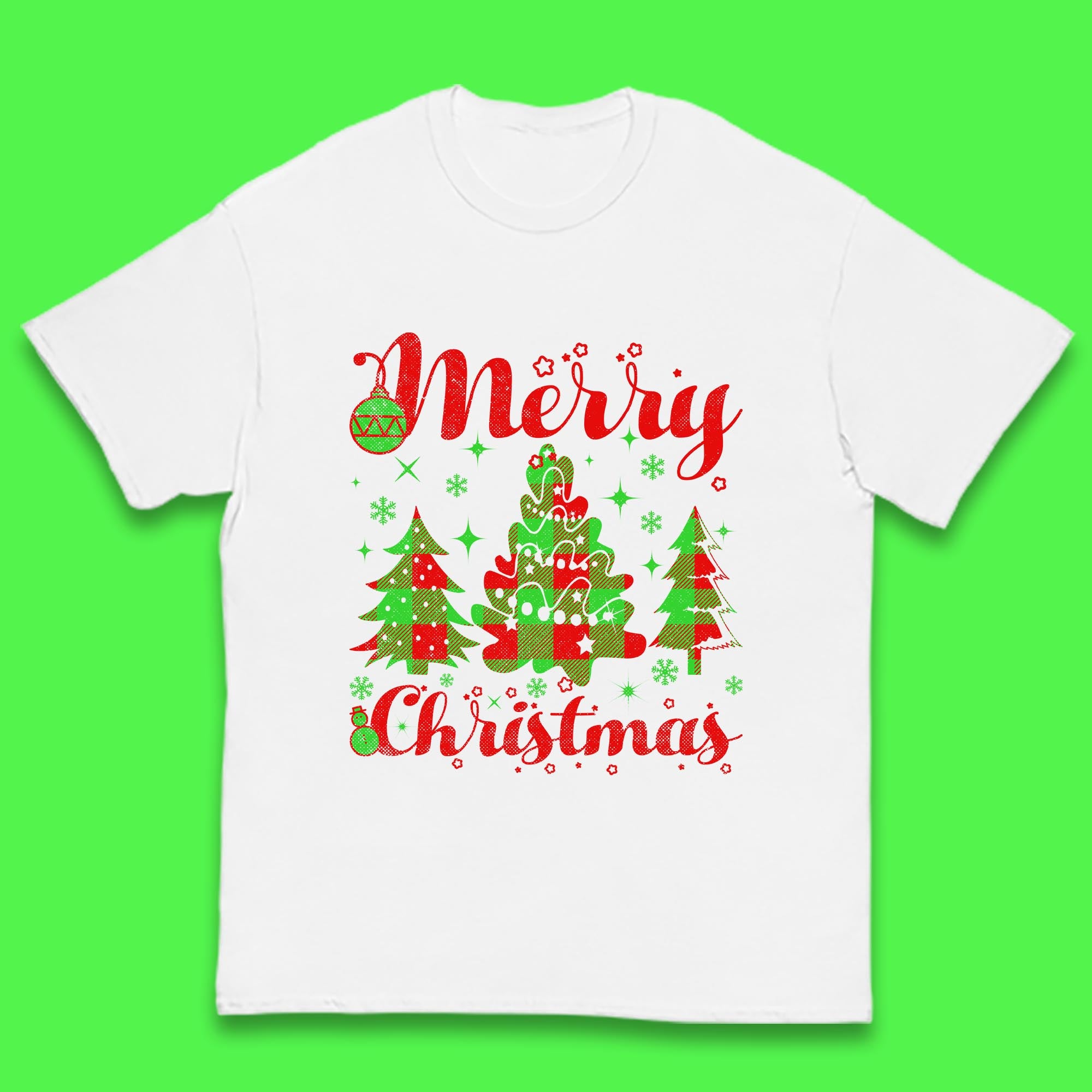 Merry Christmas Trees Kids T Shirt Christmas Top 150