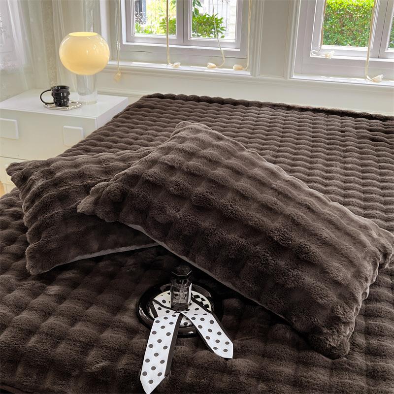 2025 Imitation Rabbit Fur Plush Long Pillowcase, Double Milk Velvet Long Pillowcase, Single Imitation Rabbit Fur Plush Pillowcase