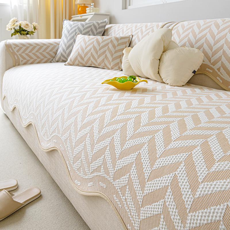 

Summer Ice Silk Sofa Cushion New Summer Cool Bean Leather Sofa Cover Seat Cushion Irregular Sofa Cover 70*70cm