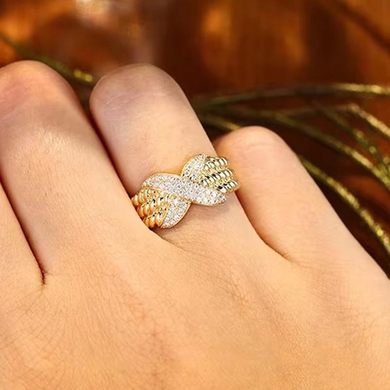 

Huitan Fashion Cross Design Rings for Women Delicate Versatile Luxury Accessories with Shiny CZ Graceful Zircon for Engagement 6