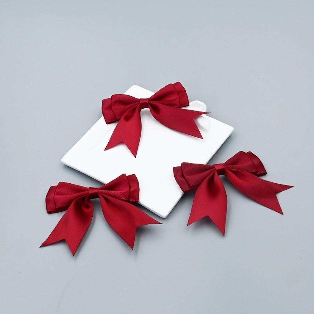 10Pcs Handmade Double Layer Ribbon Bow Colorful Satin Ribbon Bow Patches  Hairpin Accessories