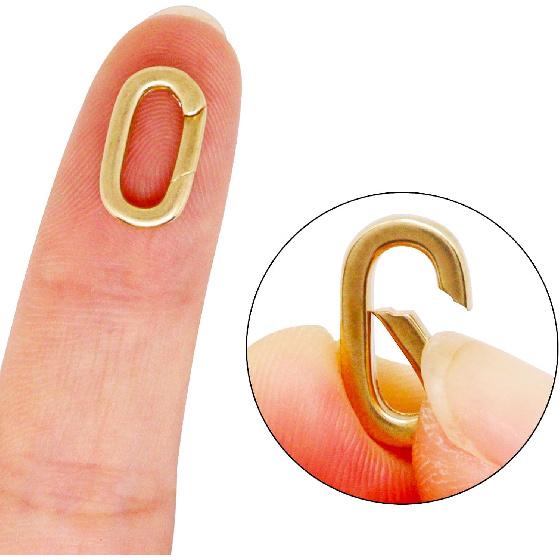 10PCS Jewelry Clasps Clasps for Jewelry Making, 18K Gold Oval Clasp, Necklace Clasps and Closures Spring Ring Clasp, Carabiner Charm Clasp for