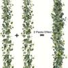 1pc Künstliche Eukalyptusblätter Grün Girlande Faux Pflanze Frühling Reben mit Weiß Blumen Beeren für Hochzeit Home Party Deco