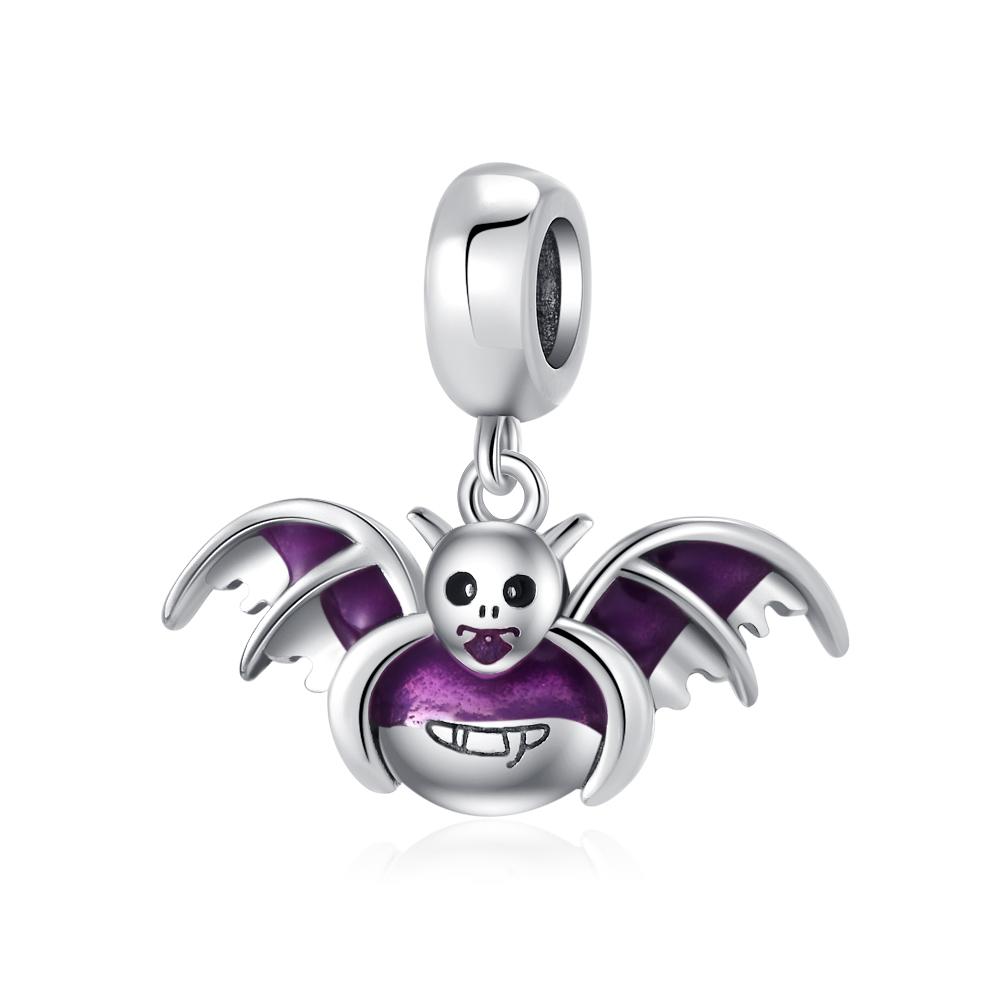 Brand New Copper Metal All Saints' Day Skull Bat Spider Pendant Bead Component Trinket Bead Component Compatible With Authentic Original Charm Bead