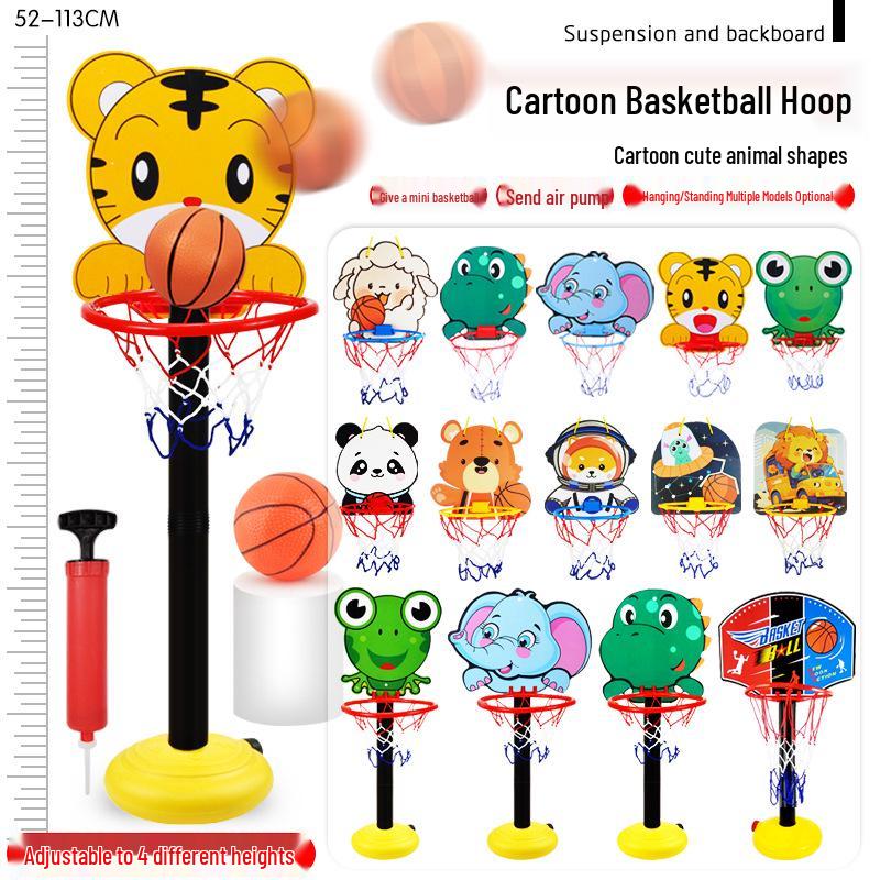 Cartoon Style Adjustable Indoor Basketball Hoop for Kids with Free Shipping